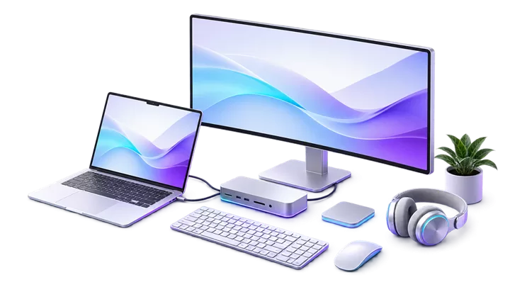 Business devices and hardware illustration